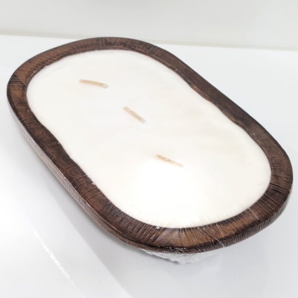 TLC. Candle Co. 3-Wick Dough Bowl Soy Candle Scented Patchouli Vanilla Amber NWT - Picture 5 of 7